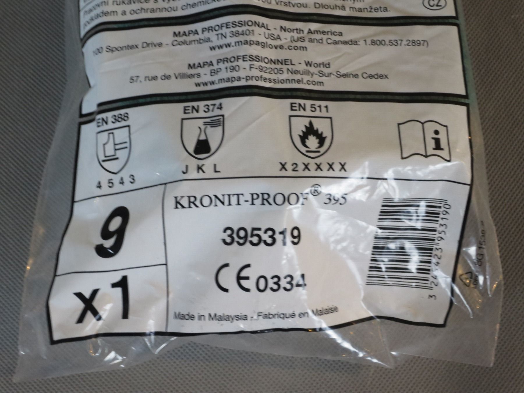Handschuhe & Handstulpen: MAPA Professionnel KRONIT-PROOF-395-GR-9, Schnittschutz – Neu und originalverpackt aus Zürich von 1.Simon 4