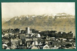 Lausanne, vue générale et Montagnes de la Savoie, ungelaufen