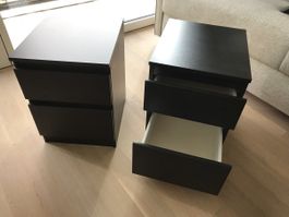 Nachttische schwarz, 2 Stück
