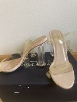 Sommerliche Riemchen-Sandalen transparent beige, Gr.39