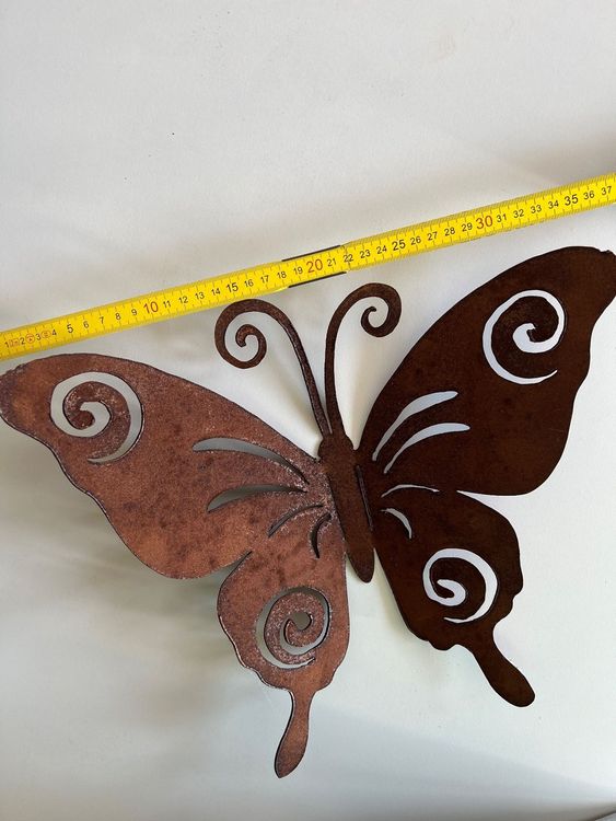 24x Schmetterling Figur Innendekoration Statue Skulptur Metall Außen Garten Raum