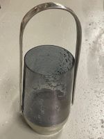 Designer Kerzenhalter aus Alu und Glas/Neu/OVP