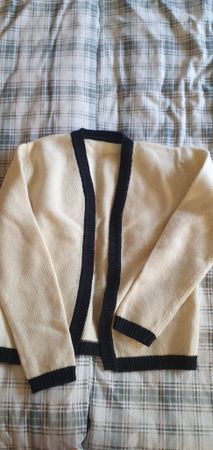 Strickjacke D&G Dolce & Gabbana Creme/Schwarz - Gr. M