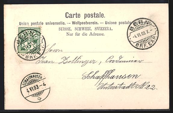 Cartoline postali: AK Bern, Neue Universität, 1903 – Usato da Berlin venduto da bartko-reher 1