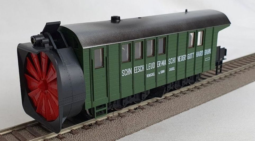 Kleinbahn Modellini di ferrovie: Klein H0 3221 Gotthard Schneeschleuder mit Radantrieb, DC – Nuovo e nell'imballaggio originale da Brüttisellen venduto da Rentner44zh