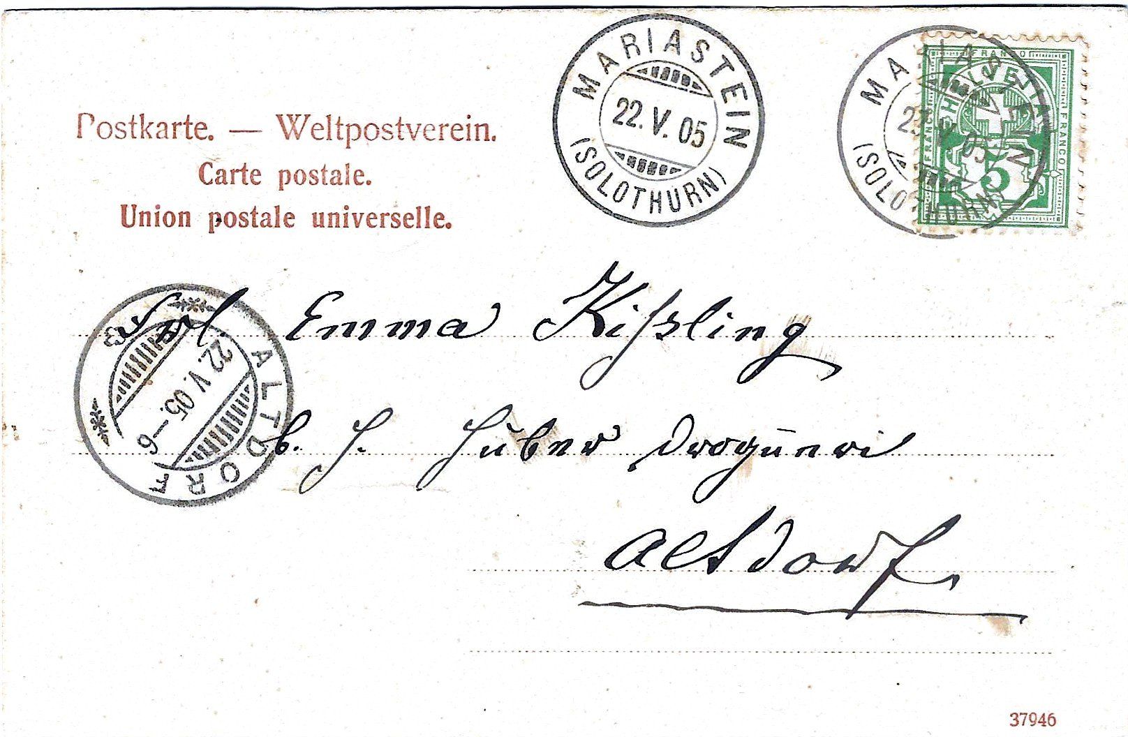 Cartoline postali: Mariastein, sehr alte AK – Usato da Buchs AG venduto da Baerfisch 1