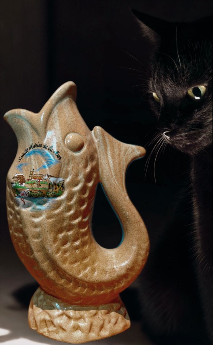 Caraffe: Pichet poisson vintage en grès – Usato da Pont (Veveyse) venduto da pil_k9jp