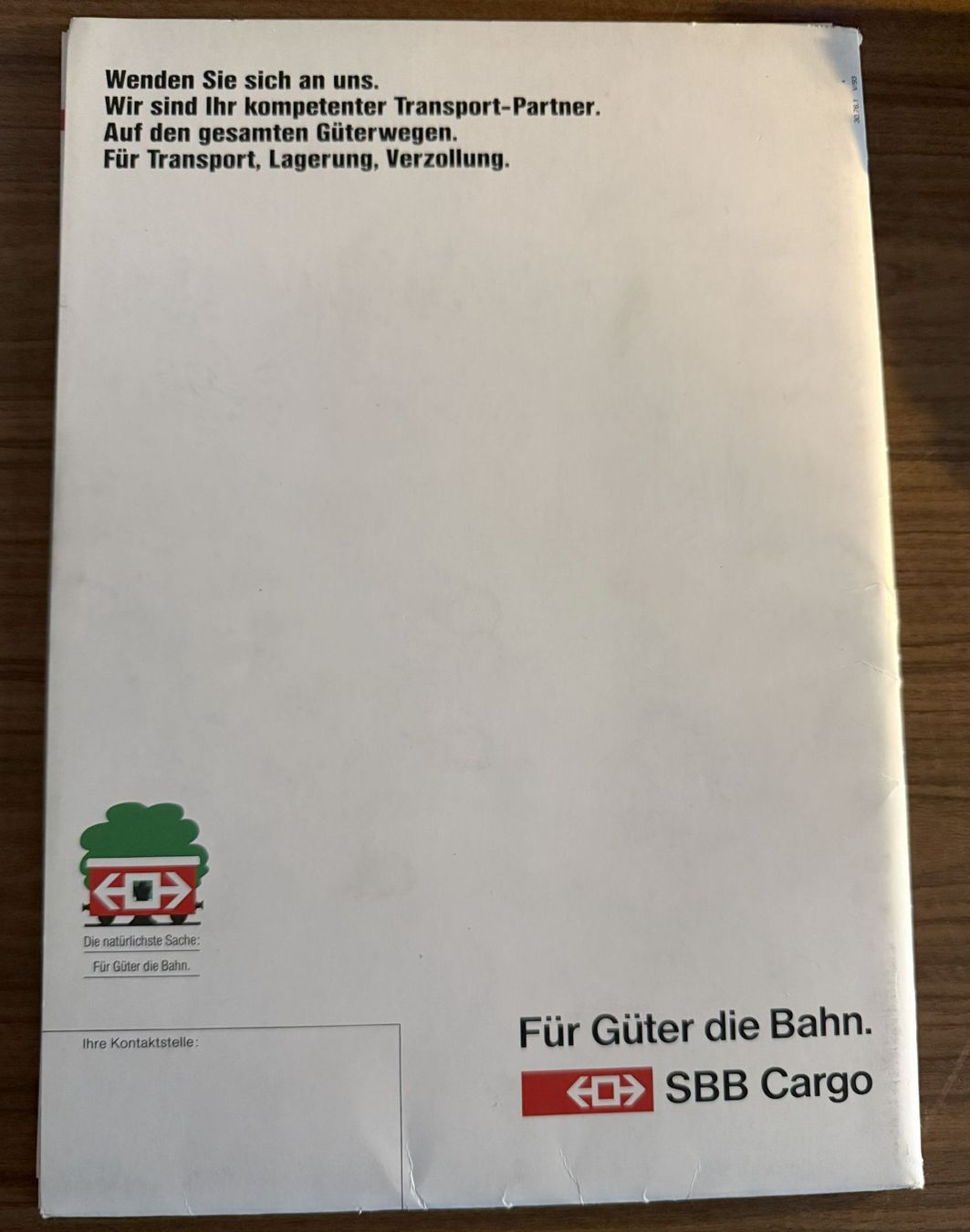 Dokumente: SBB PROSPEKT CARGO – Gebraucht aus Langnau i.E. von Rbigi 2