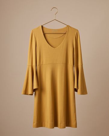 Robe MYTI jaune moutarde, taille S, comme neuve.