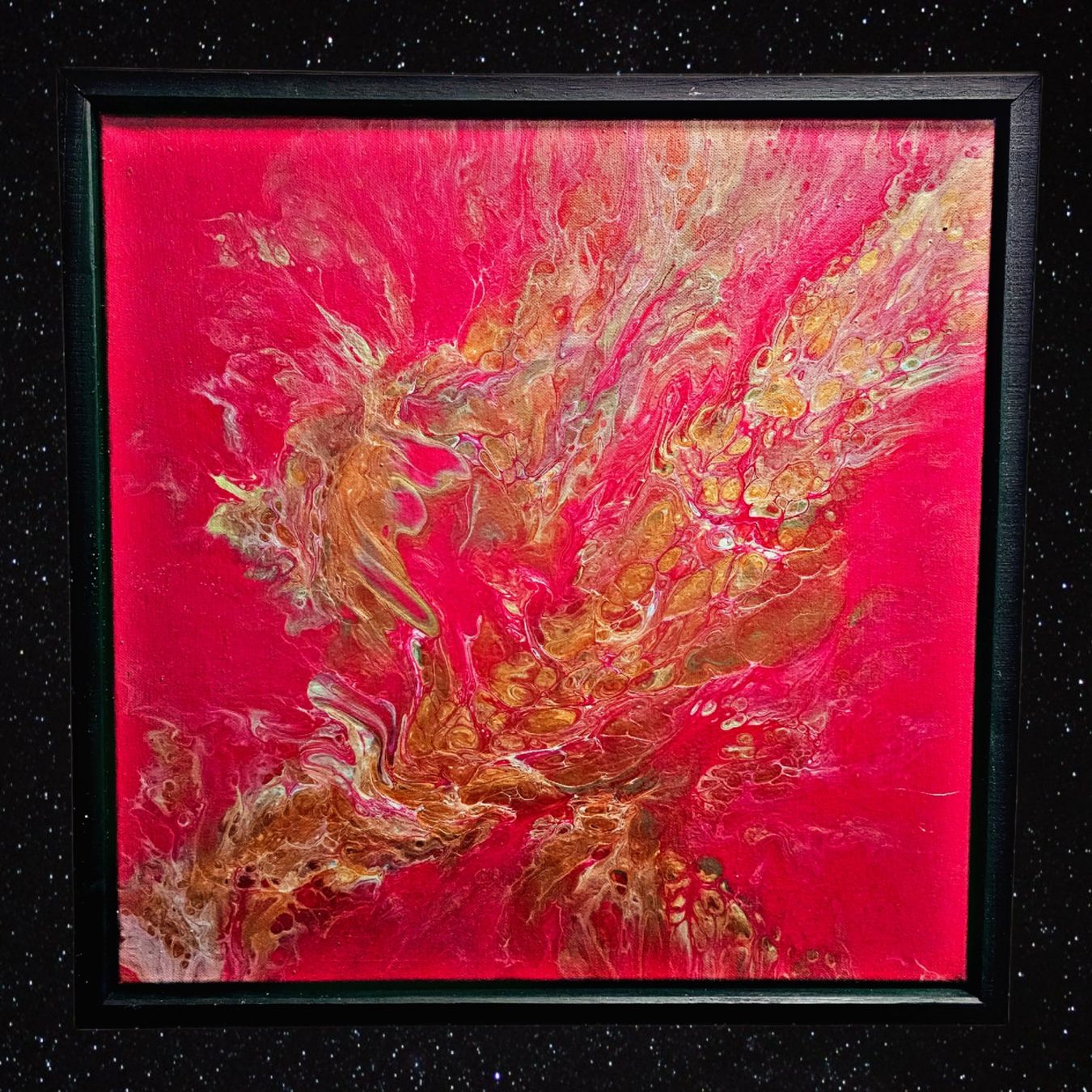 Foto & Immagini: Abstraktes Bild Magenta gold "Mathilde" – Nuovo e nell'imballaggio originale da Zürich venduto da Melossoap