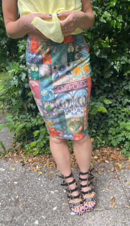 Skinny Gonna - vita alta-tubino fantasia floreale taglia M/L