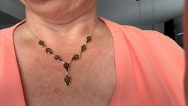 Silber-Bernstein Collier 45 cm