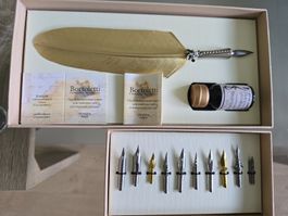 Bortoletti Federkiel Schreibset mit Tintenflasche und Spitze