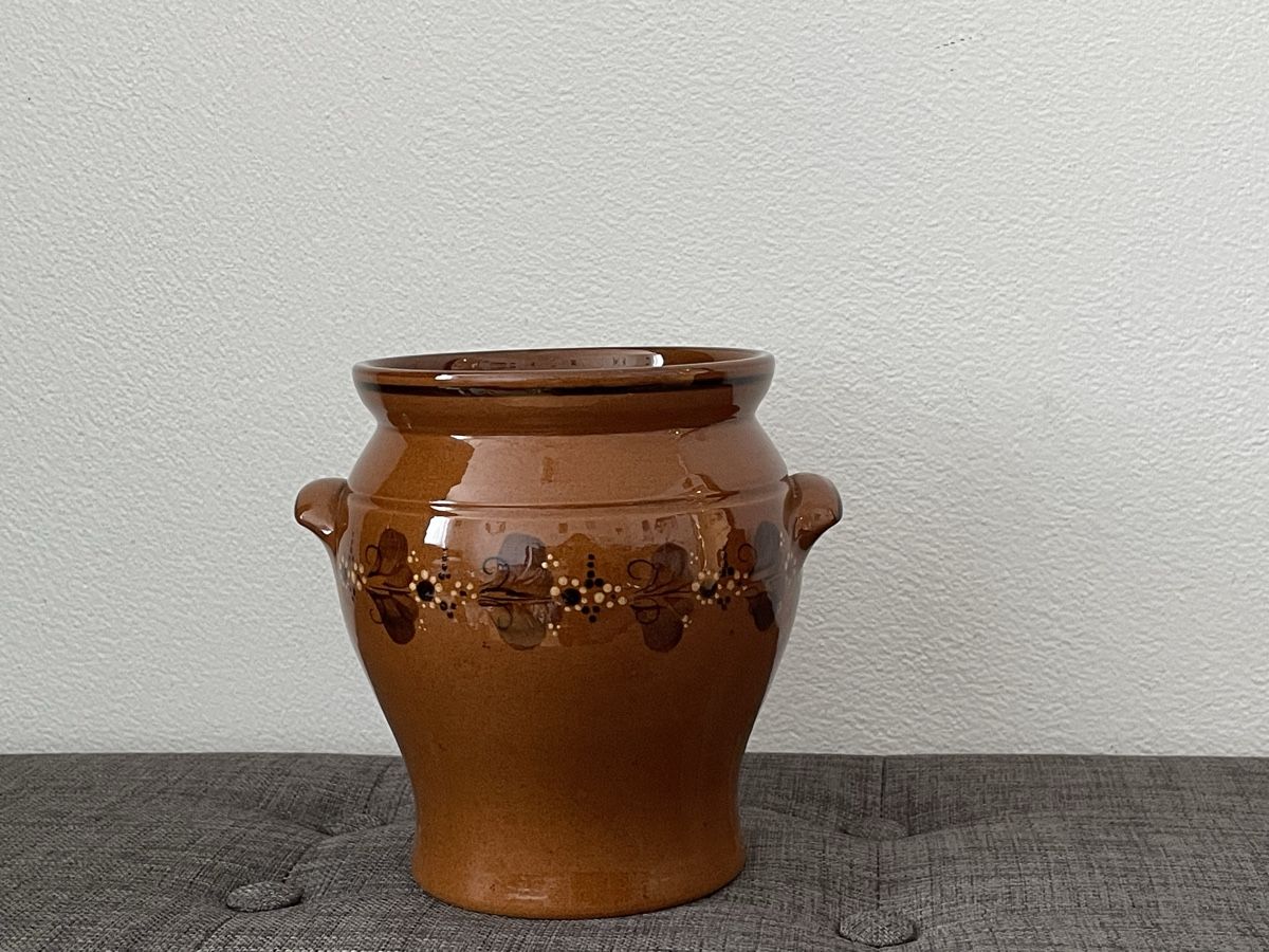 Töpfe: Rustikale Vintage Topf Vase Keramik mit Braun – Gebraucht aus Chur von Tsambiko 2