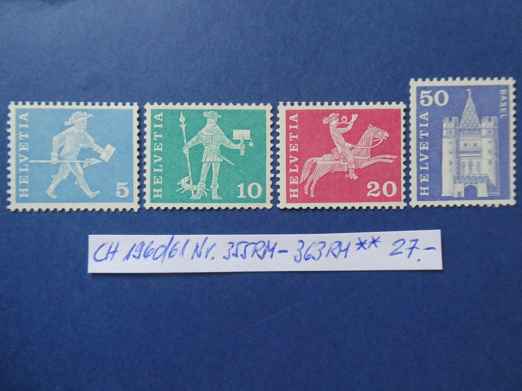 Tutti i francobolli: CH 1960/61 Nr. 355RM-363RM postfrisch ** – Usato da Lausen venduto da Herbamare01