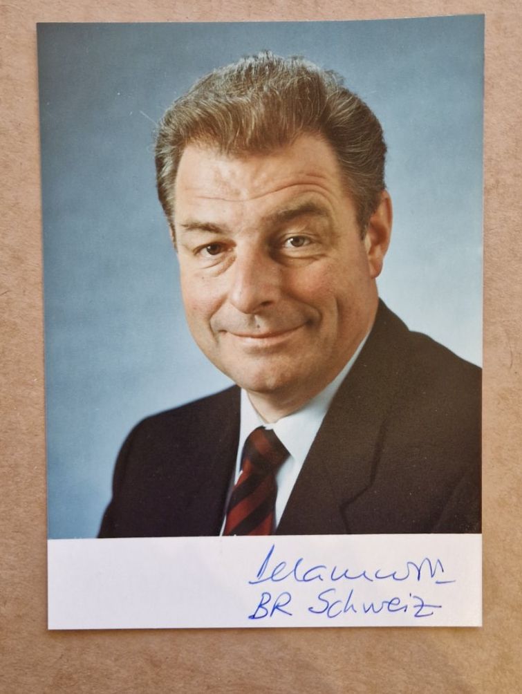 Autografi: Jean-Pascal Delamuraz - handsigniert - verstorben – Usato da Menziken venduto da Autogramme