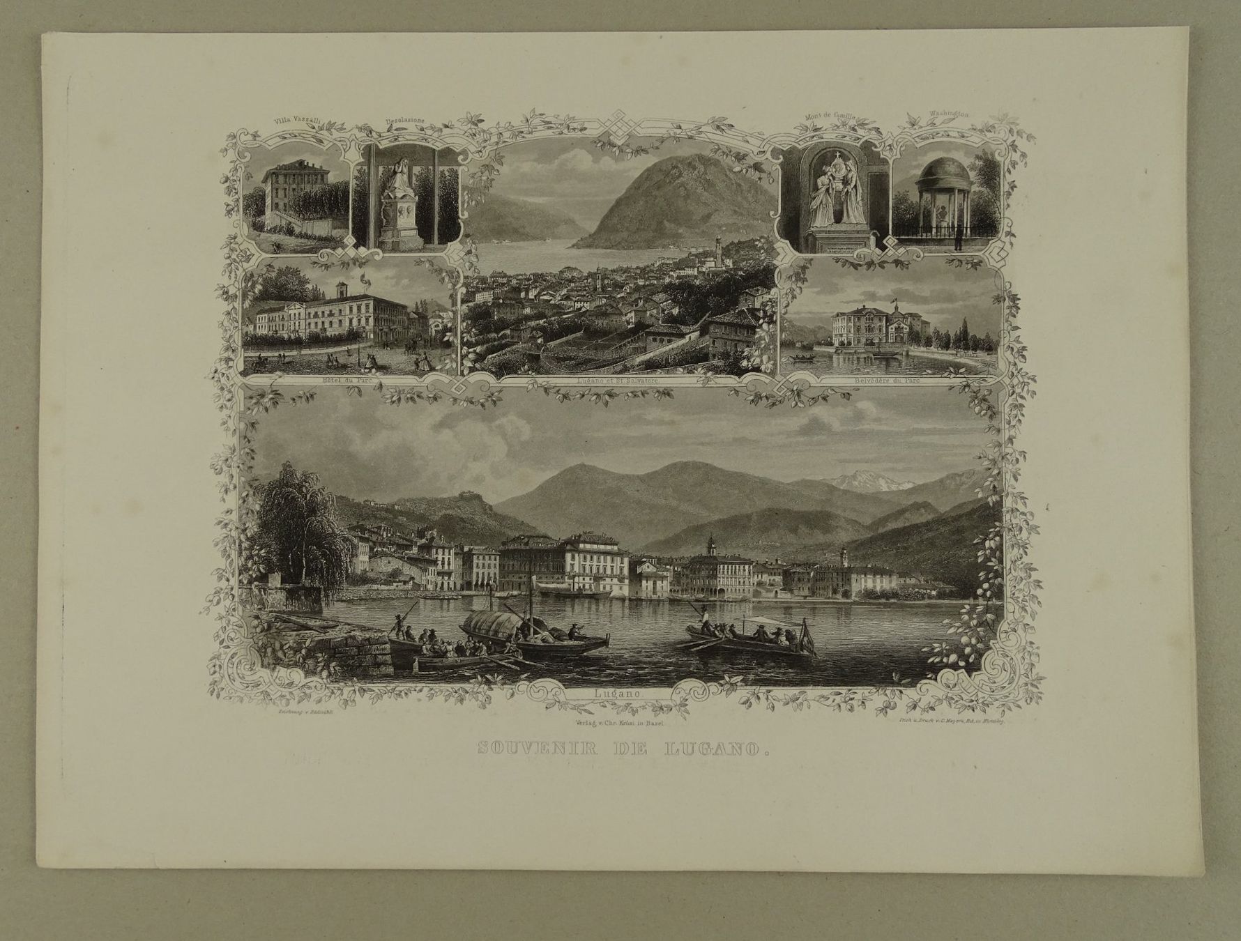 Incisioni: LUGANO, STAHLSTICH UM 1870 – Usato da Grüningen venduto da Kartensammler 1