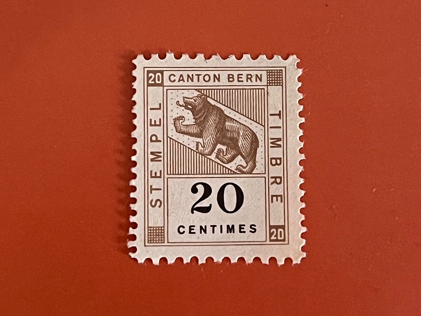 Alle Briefmarken: Briefmarke Kanton Bern Bär 20 Centimes seltene... – Gebraucht aus Neuenhof von Mastermind-73