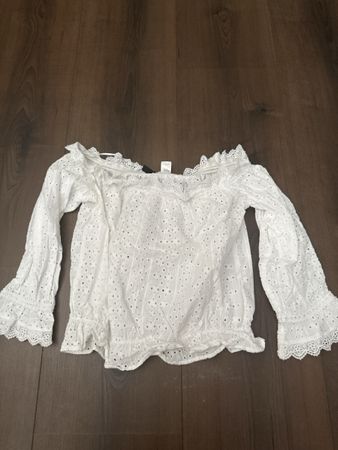 Damen Bluse weiss mit Spitze Grösse 36 guter Zustand