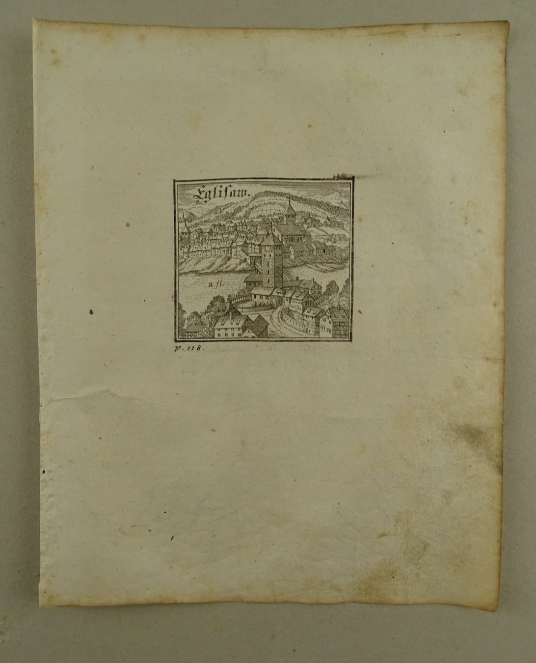 Incisioni: EGLISAU, KUPFERSTICH, BLUNTSCHLI 1742 – Usato da Grüningen venduto da Kartensammler 1