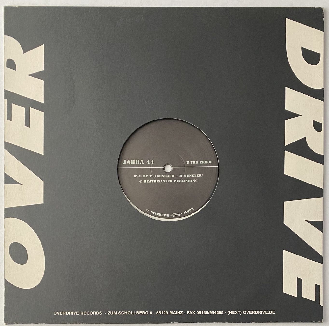 Vinyles: Jabba 44, U Tok Error (Techno) – D'occasion à Flums par Empe1 1