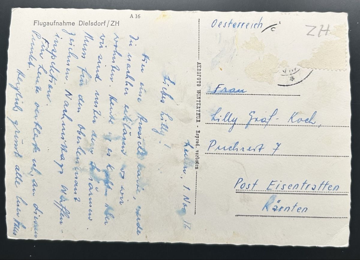 Cartoline postali: Flugaufnahme Dielsdorf  – Usato da Horw venduto da Tellbub 1