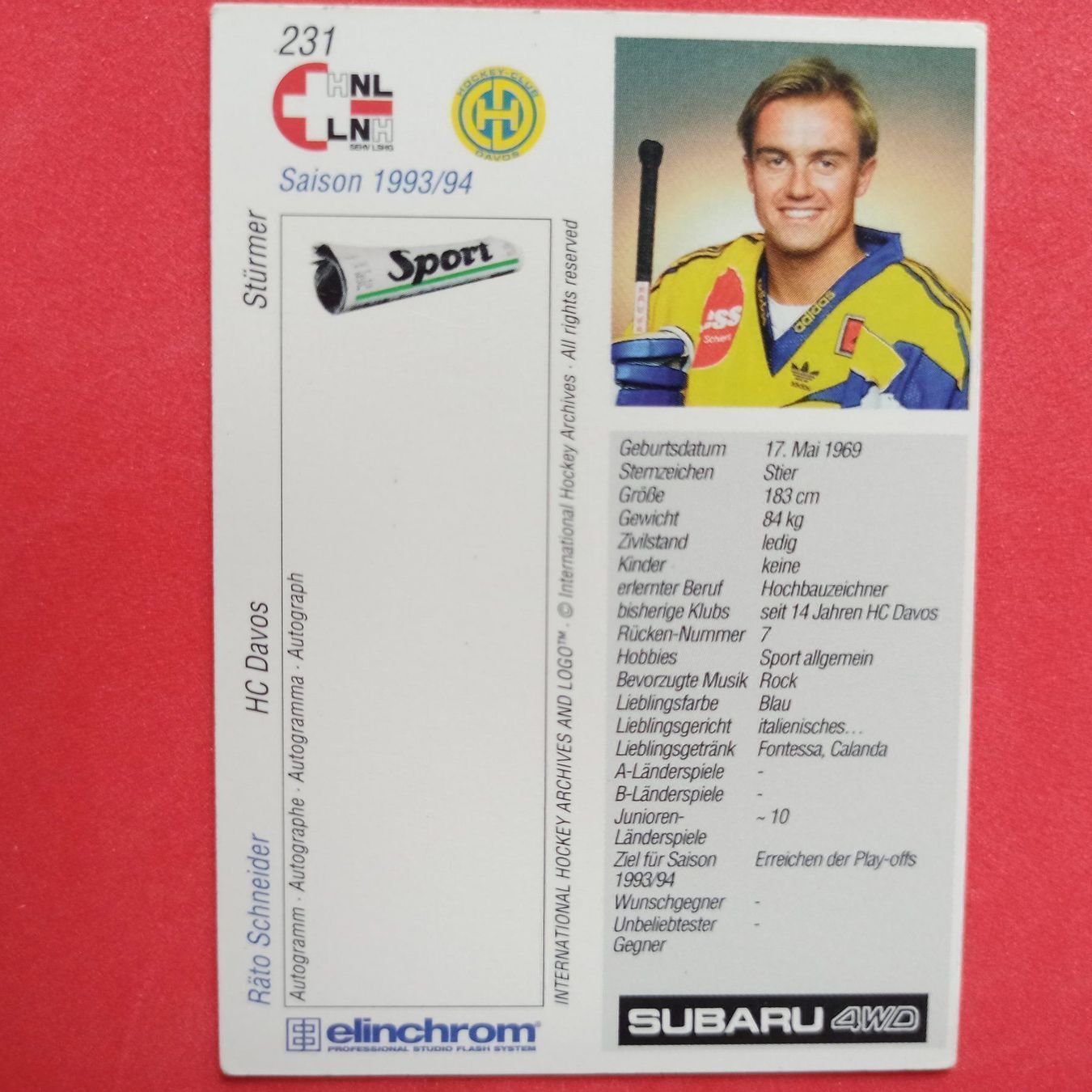 Sammelbilder & Trading cards: Räto Schneider - HCD - 1993/94 – Gebraucht aus Dübendorf von kb86_MOVIE 1