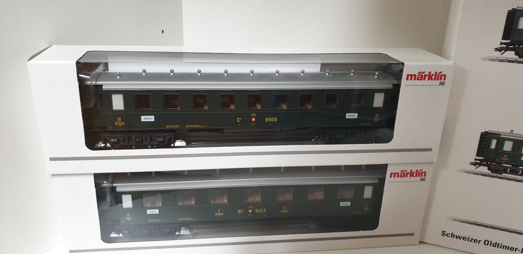 Märklin Modellini di ferrovie: Märklin SBB Oldtimer Wagen-Set  H0/AC 42388 – Nuovo (secondo la descrizione) da Geroldswil venduto da TopTrain54 1