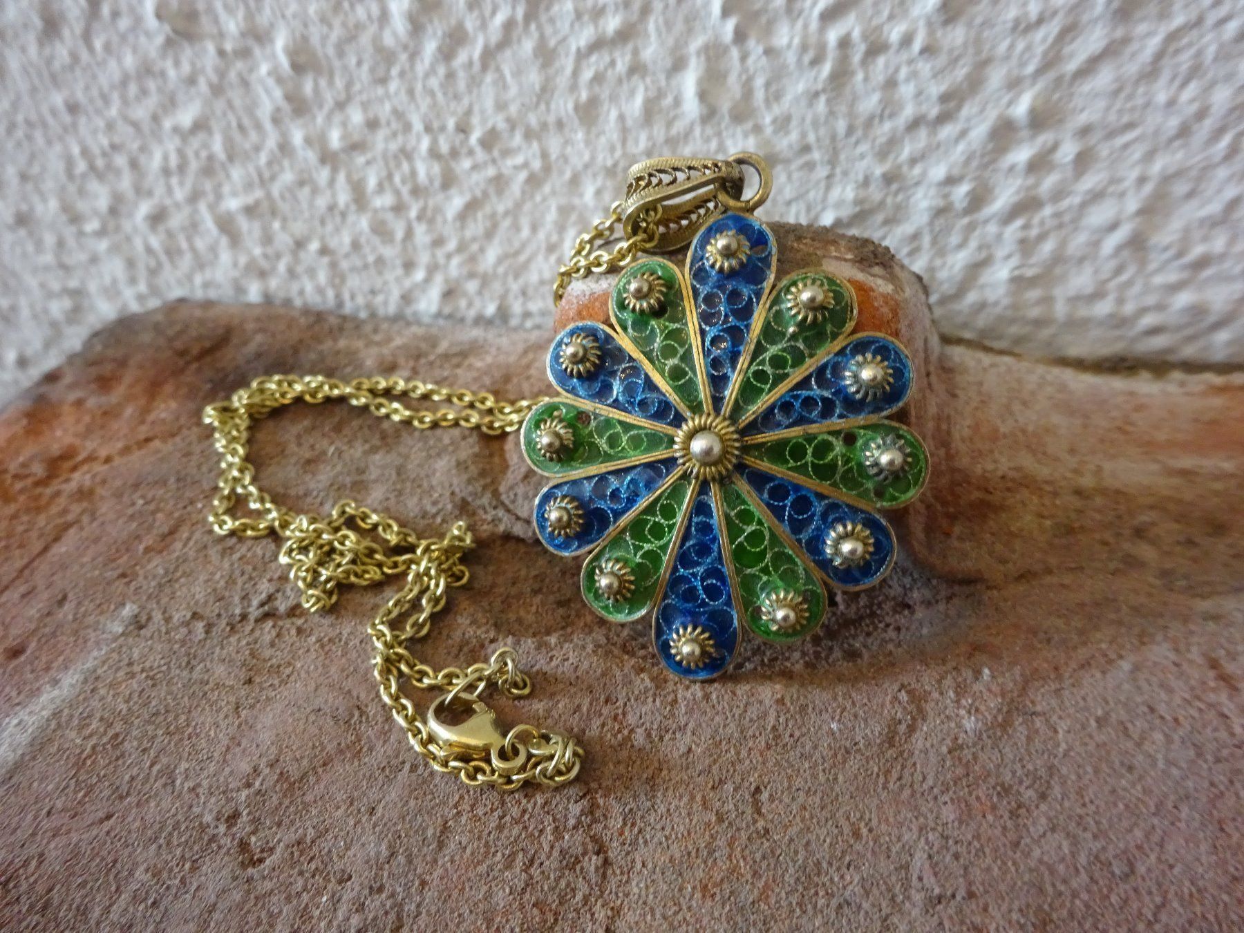 Catenine: Kette Filigran Emaille / 800 S vg. – Usato da Esslingen venduto da FetteSchnecke 2