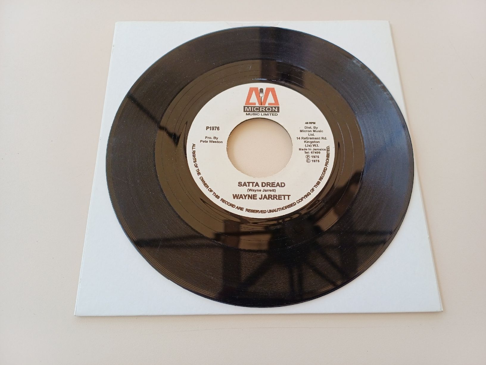 Dischi in vinile: Wayne Jarrett "Satta Dread" 45t – Usato da Begnins venduto da Drastic-Sound 2