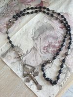 Antiker Rosenkranz Silber 800 Kreuz Jesus