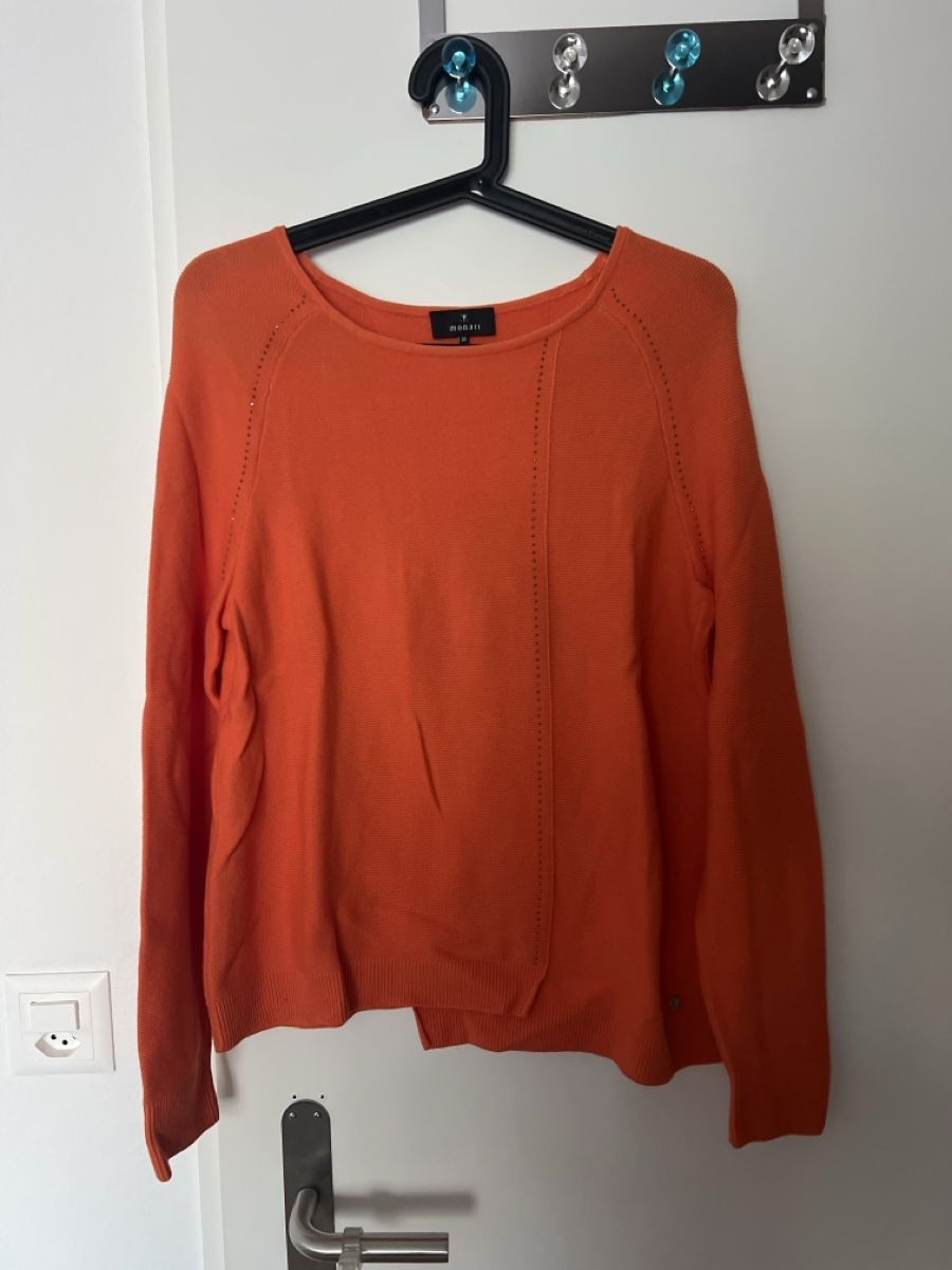 Monari Maglioni & Felpe: Damen Pullover Monari orange Strick Grösse 36 gut – Usato da Nürensdorf venduto da and_5tlm