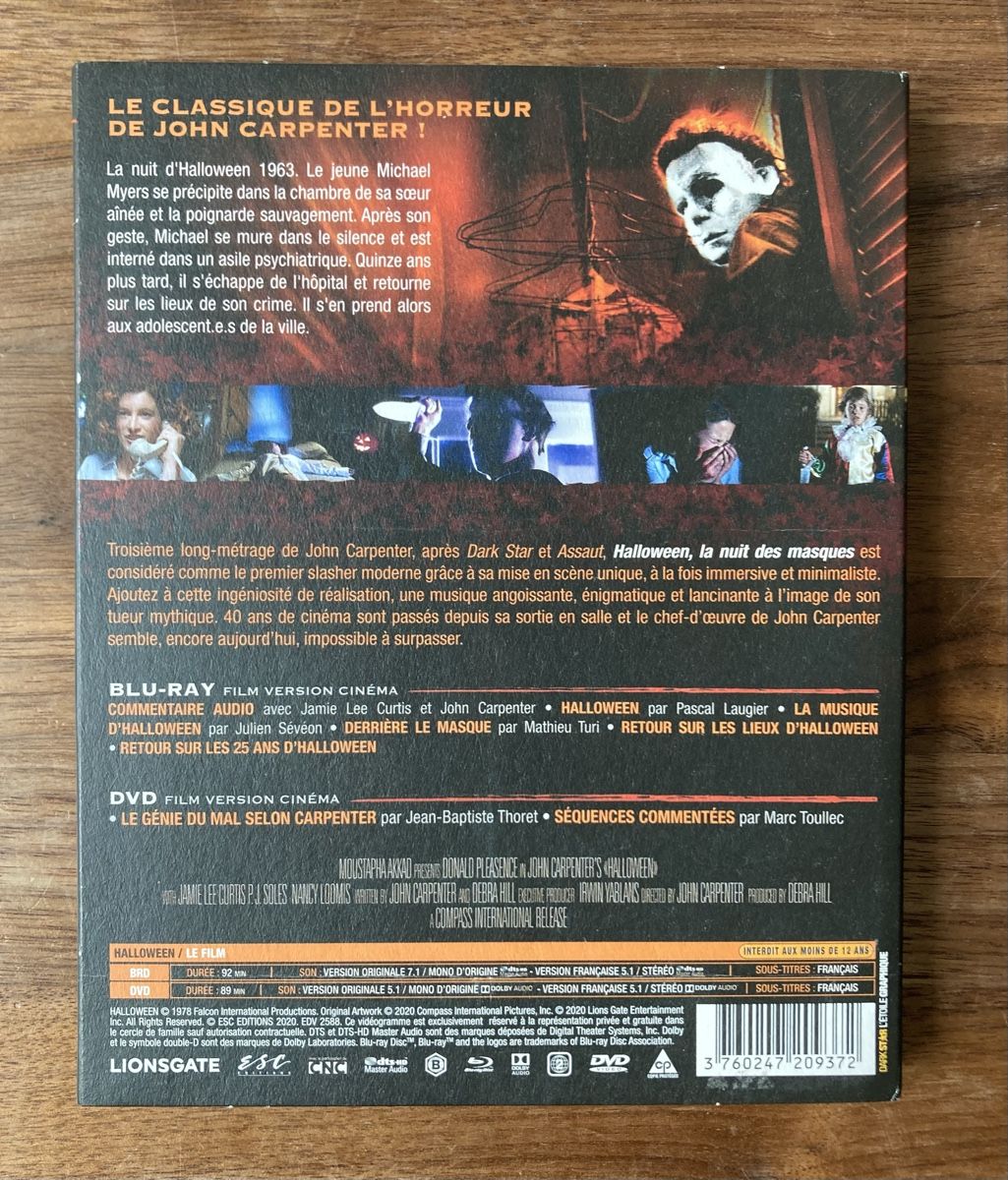 Tous les DVDs: Halloween – Édition Collector Blu-ray + DVD – Neuf (Voir description) à Biel/Bienne par Fab38 1