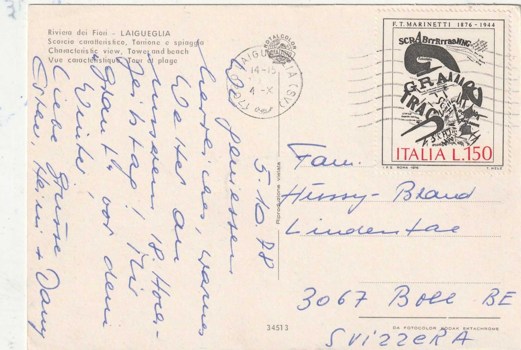 Cartoline postali: Riviera da fiori Laiguegla – Usato da Lumbrein venduto da made02 1