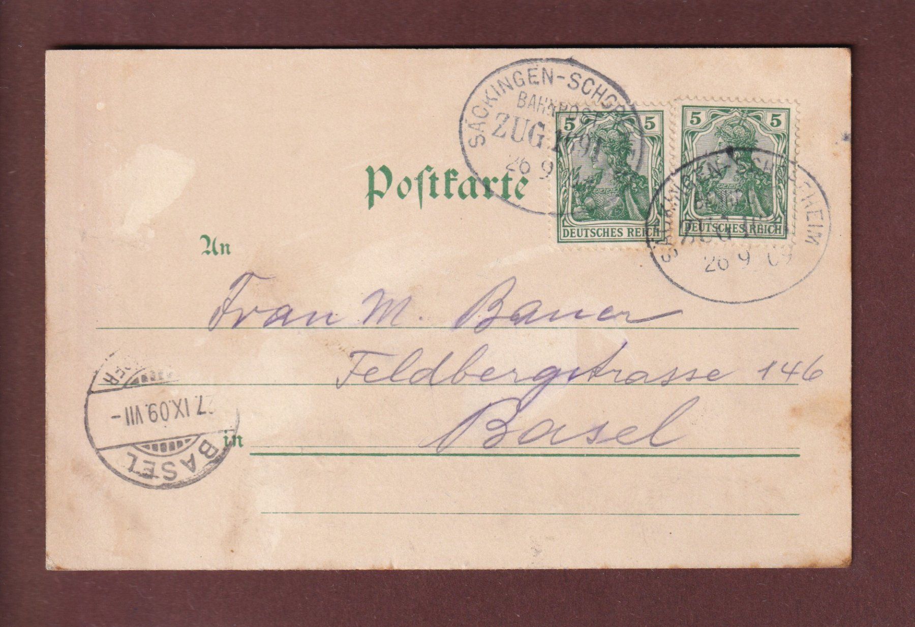 Cartoline postali: BASEL - Erdmanns-Höhle - 1909 – Usato da Pully venduto da nicecards 1