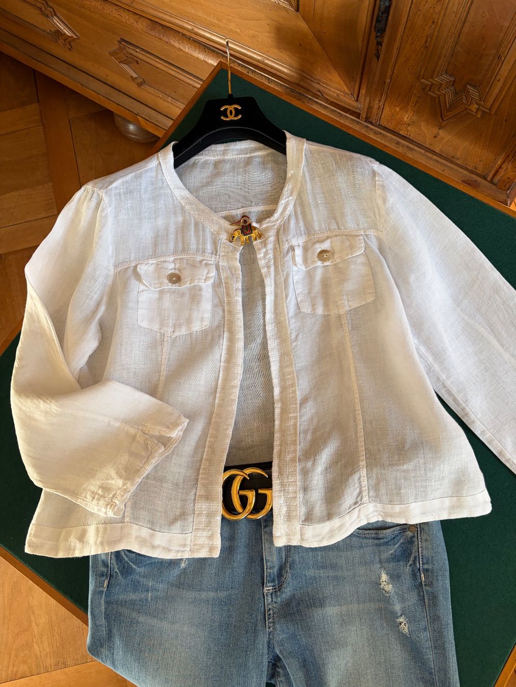 Giacche: Jacke  100% Leinen mit wunderschöner Vintage-Brosche – Usato da Interlaken venduto da Bona55 6