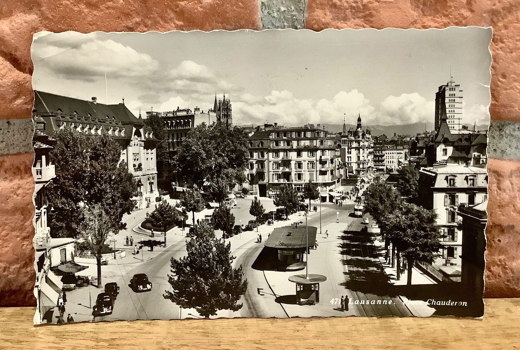 Ansichtskarten: 1953 - PLACE CHAUDERON - Oldtimer - Lausanne – Gebraucht aus Root von ENGLAND-TREASURES