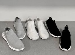 3x Parr Slip-On Sneaker Gr. 44 - Schwarz/Weiß/Hellgrau  