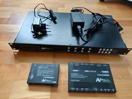 AVPro Edge AC-MX44-AUHD 4x4 HDMI-Matrix 18 Gbps + HDBaseT-Em