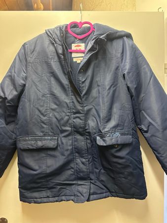 Kinderjacke dunkelblau mit Kapuze Grösse 152