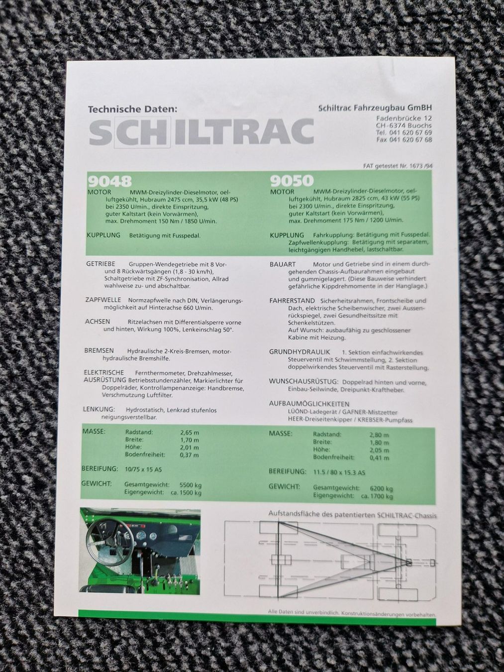 Schilter Traktoren: Original Prospekt Schiltrac Transporter 9048 / 9050 – Gebraucht aus Dürnten von Bachtel84 1