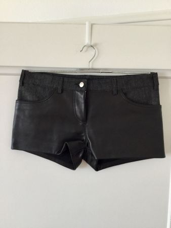American Retro, Shorts low rise echt Leder, Denim M Neu