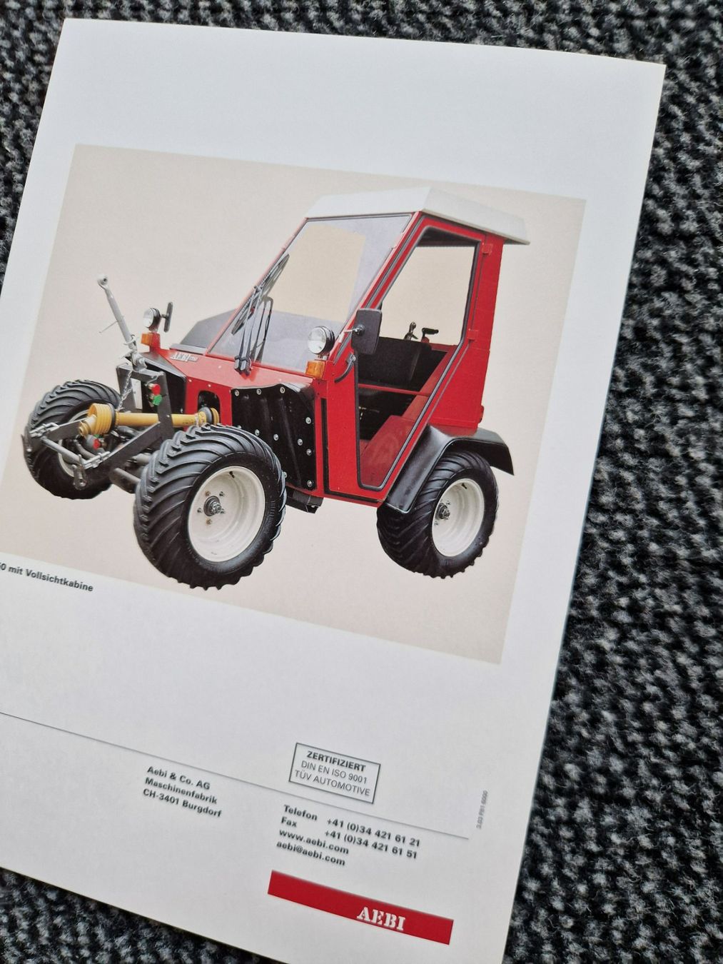 Aebi Trattori: Original Prospekt Aebi Terratrac TT50 – Usato da Dürnten venduto da Bachtel84 2