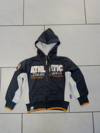 Sweat Jacke grau mit Logos Gr. 110/116