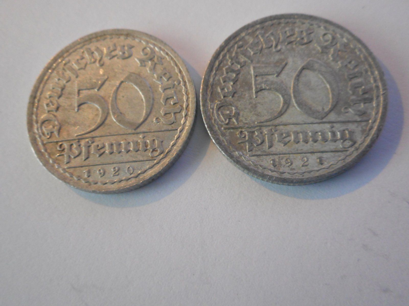 Tutti le monete: 2 x 50 Pfennig 1920+1921 – Usato da Kriegstetten venduto da pizlad2010 1
