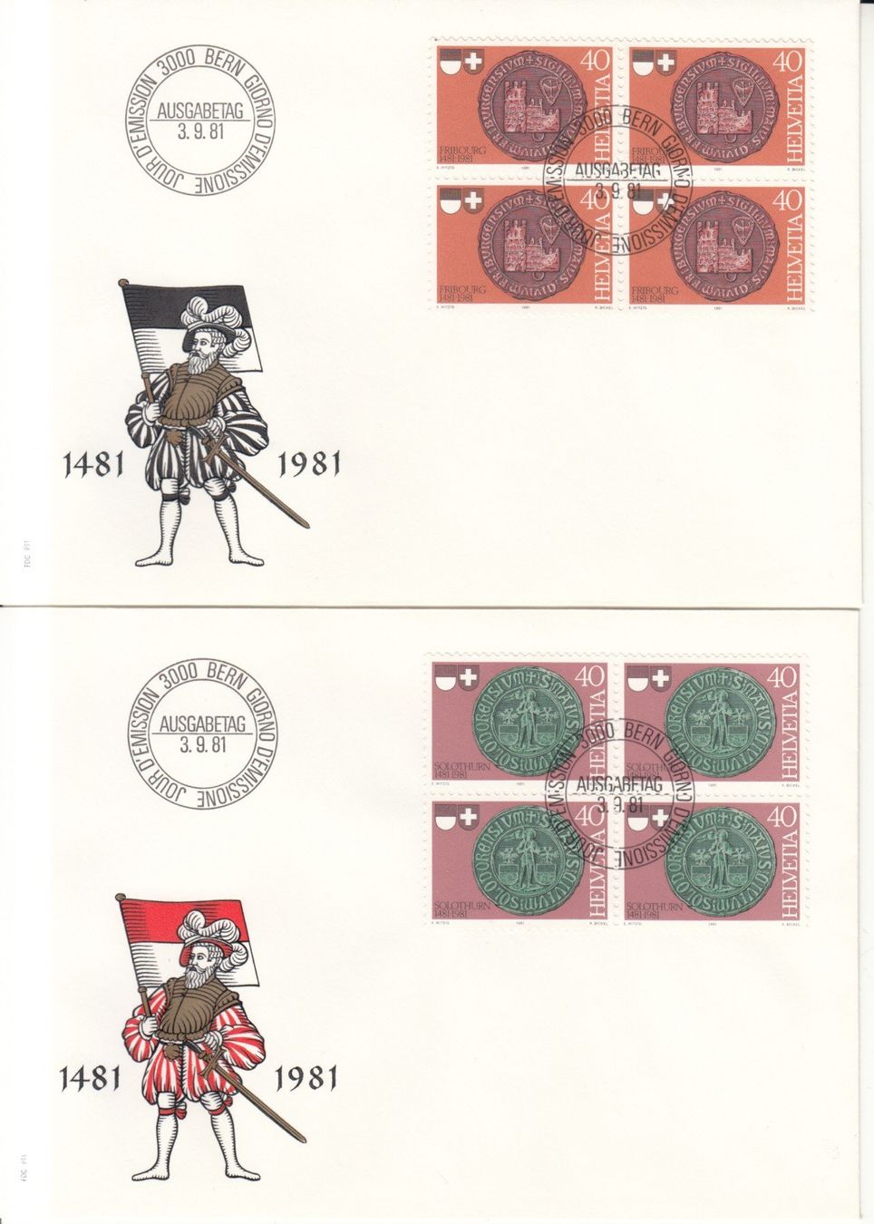 Alle Briefmarken: SBK 660 - 662 im 4er-Block FDC – Gebraucht aus Bürglen TG von StampGraf 1