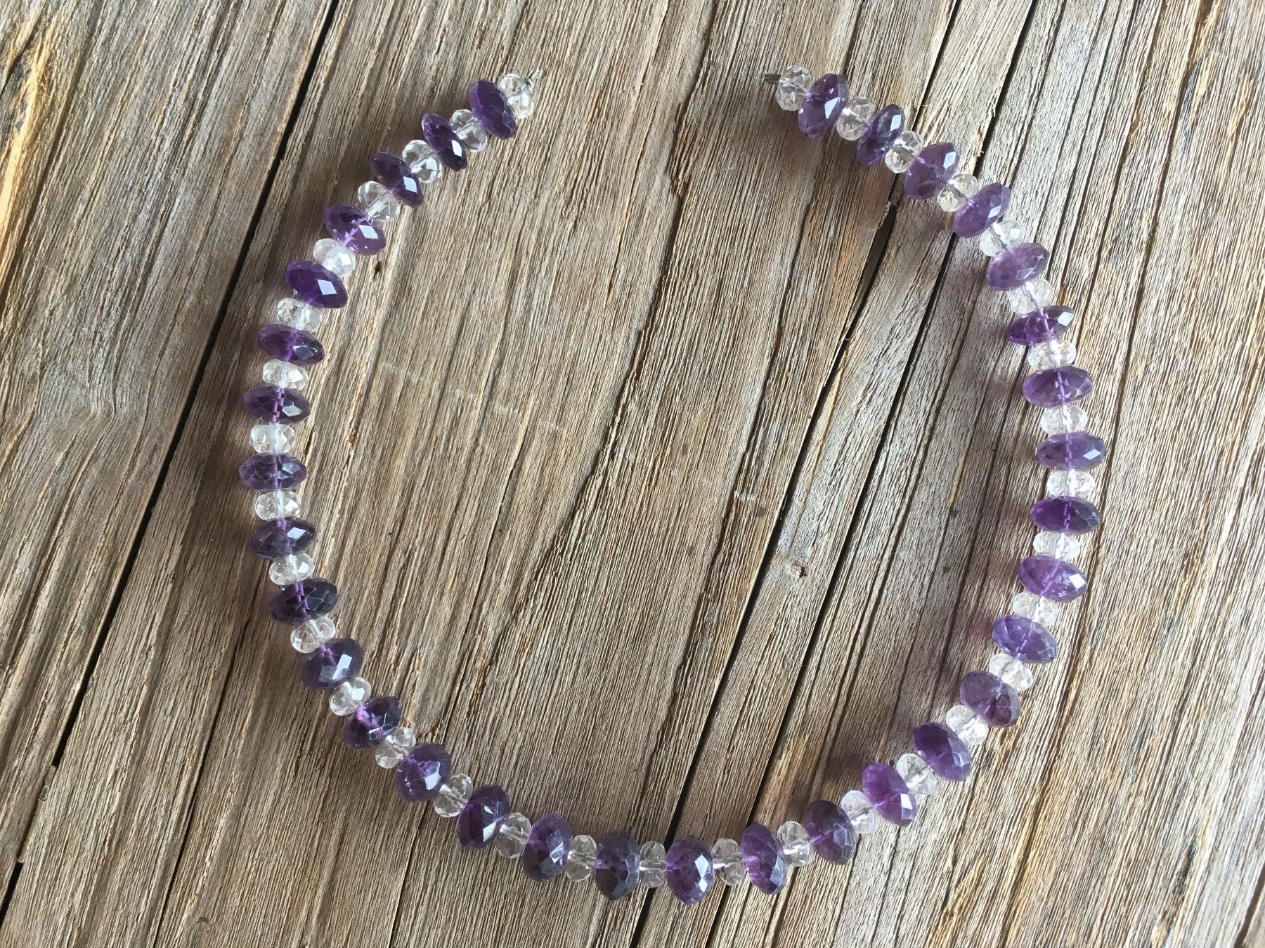 Catenine: TOP22°° AMETHYST/BERGKRISTALL  FACETTIERT  LÄNGE 41cm – Nuovo (secondo la descrizione) da Aesch ZH venduto da LiquidAktion 1