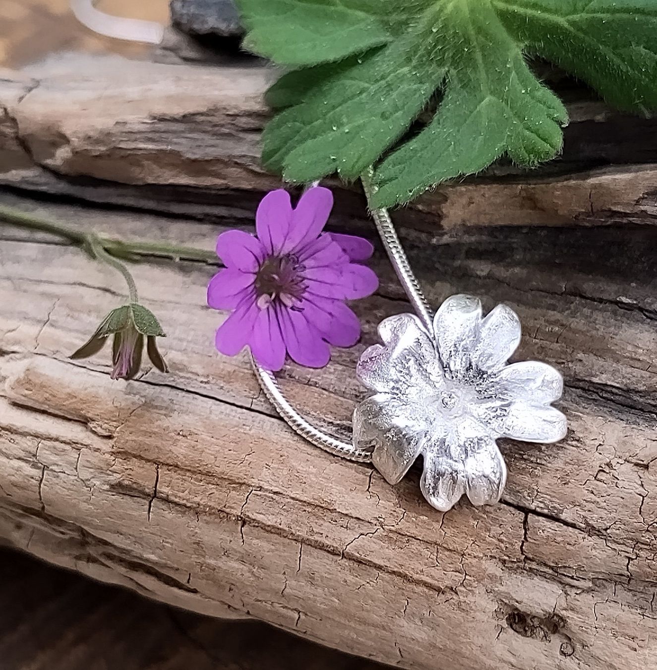 Catenine: Kette mit Silberstorchenschnabel – Nuovo e nell'imballaggio originale da Lauperswil venduto da Naturhandwerk 1