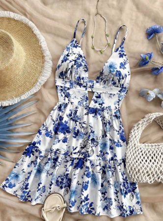 Sommerliches Blumenkleid mit Cut-Out, Grösse S/36 👗