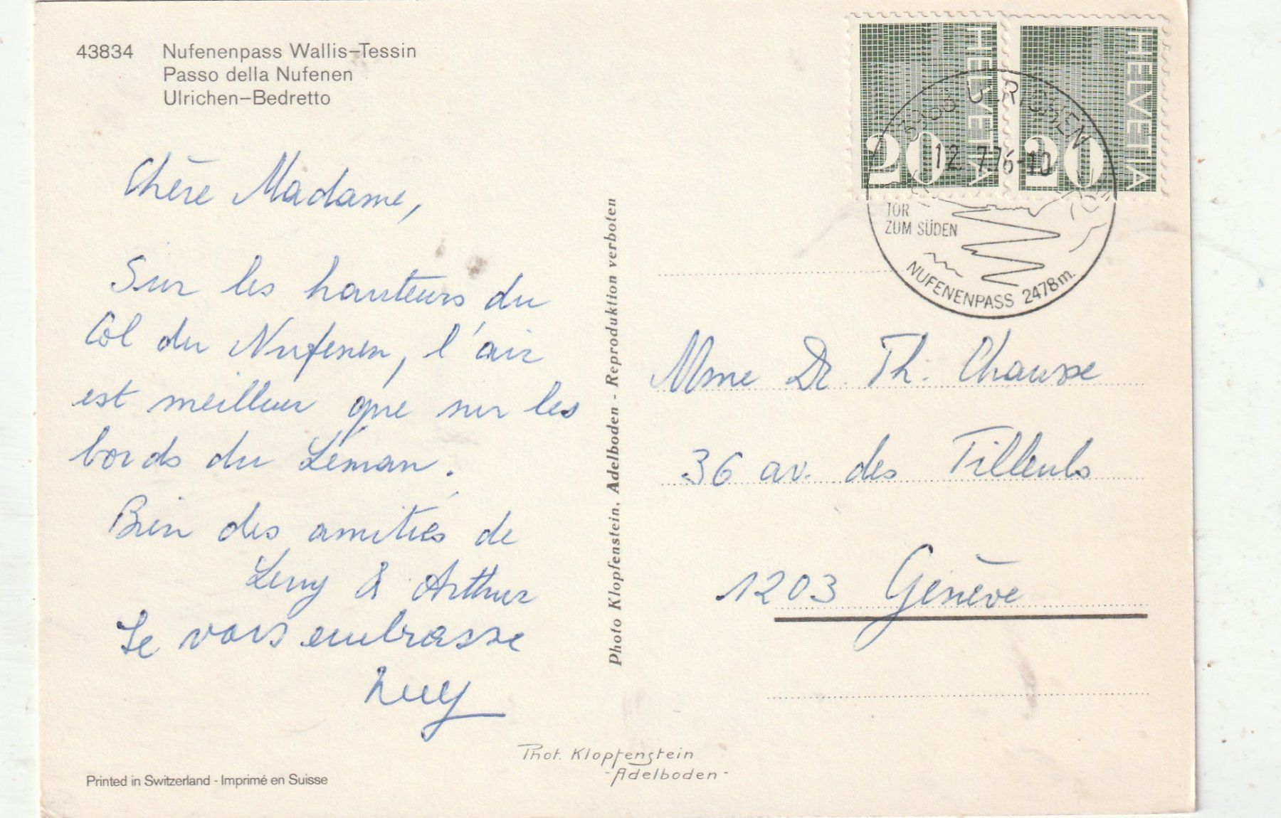 Cartes postales: Nufenenpass MBK – D'occasion à Lumbrein par made02 1